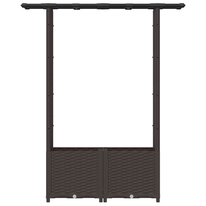 vidaXL Raised Bed with Trellis and Roof Brown 124.5 x 40 x 136 cm PP
