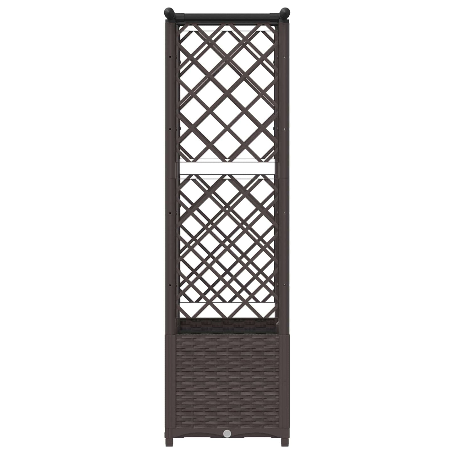 vidaXL Raised Bed with Trellis and Roof Brown 124.5 x 40 x 138 cm PP