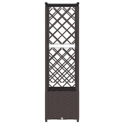 vidaXL Raised Bed with Trellis and Roof Brown 124.5 x 40 x 138 cm PP