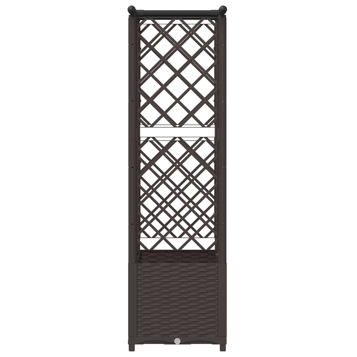 vidaXL Raised Bed with Trellis and Roof Brown 124.5 x 40 x 136 cm PP