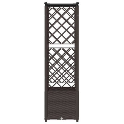 vidaXL Raised Bed with Trellis and Roof Brown 124.5 x 40 x 136 cm PP