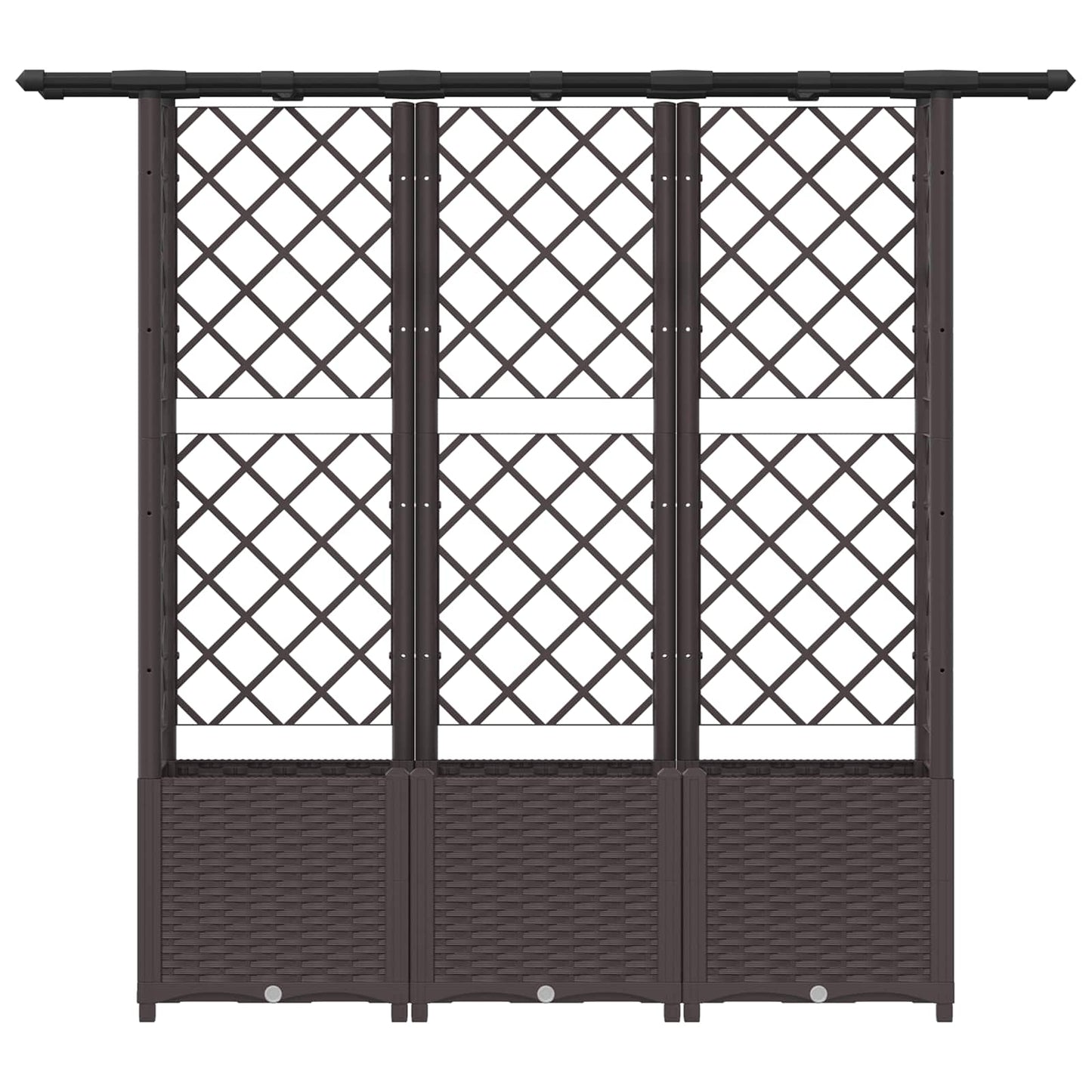 vidaXL Raised Bed with Trellis and Roof Brown 162.5 x 40 x 138 cm PP