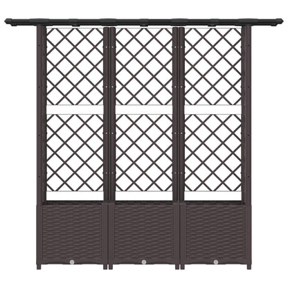 vidaXL Raised Bed with Trellis and Roof Brown 162.5 x 40 x 138 cm PP