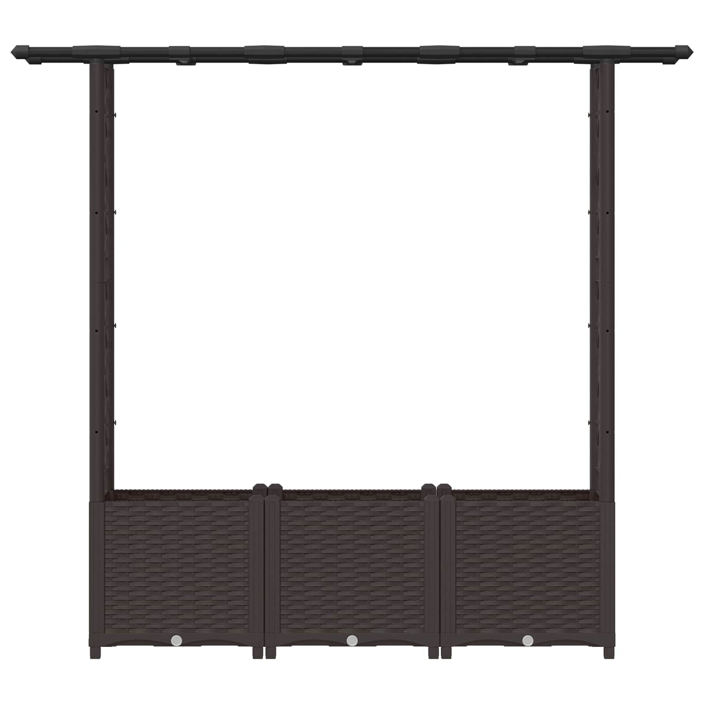 vidaXL Raised Bed with Trellis and Roof Brown 162.5 x 40 x 136 cm PP