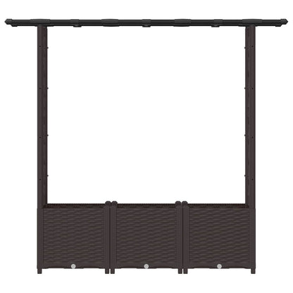 vidaXL Raised Bed with Trellis and Roof Brown 162.5 x 40 x 136 cm PP