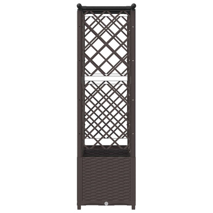 vidaXL Raised Bed with Trellis and Roof Brown 162.5 x 40 x 138 cm PP