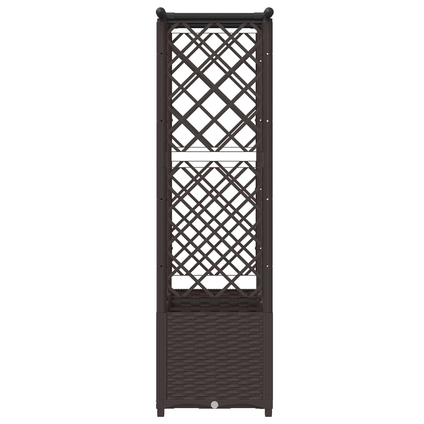 vidaXL Raised Bed with Trellis and Roof Brown 162.5 x 40 x 136 cm PP