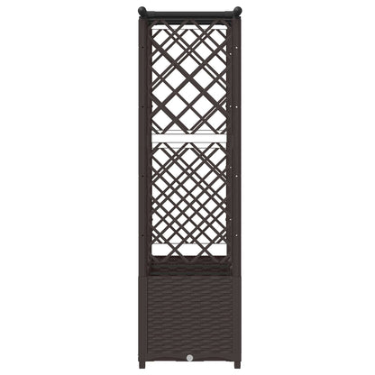 vidaXL Raised Bed with Trellis and Roof Brown 162.5 x 40 x 136 cm PP
