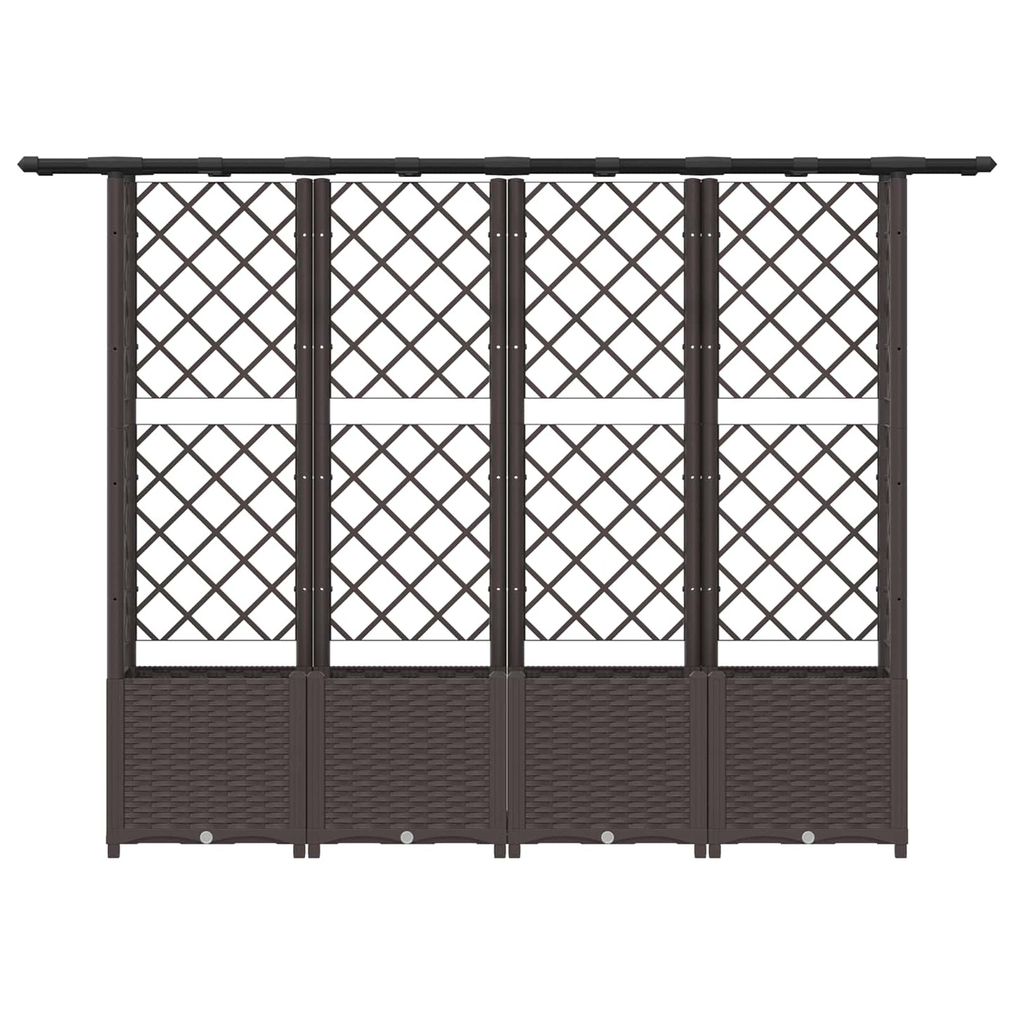 vidaXL Raised Bed with Trellis and Roof Brown 203 x 40 x 138 cm PP