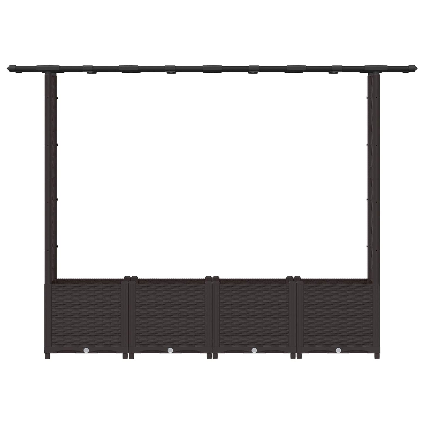 vidaXL Raised Bed with Trellis and Roof Brown 203 x 40 x 136 cm PP