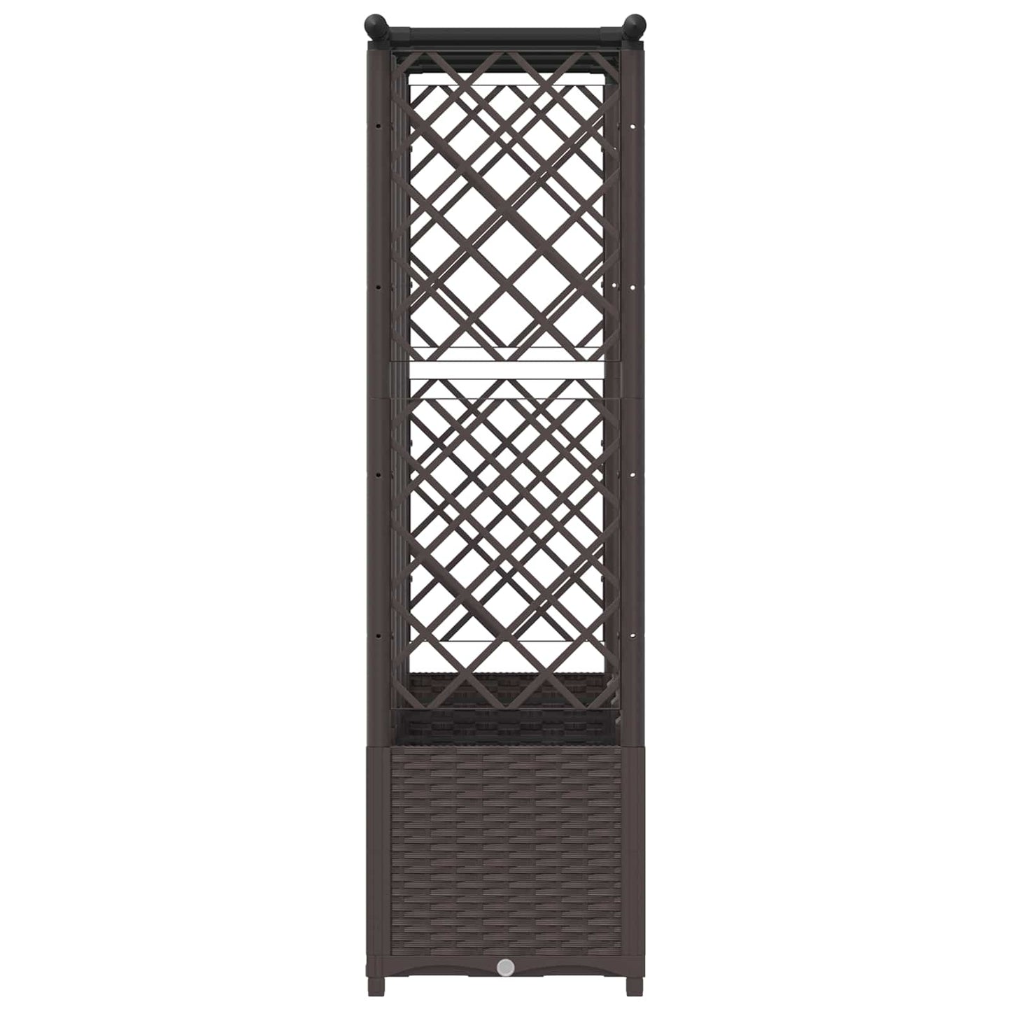 vidaXL Raised Bed with Trellis and Roof Brown 203 x 40 x 138 cm PP