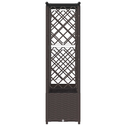 vidaXL Raised Bed with Trellis and Roof Brown 203 x 40 x 138 cm PP