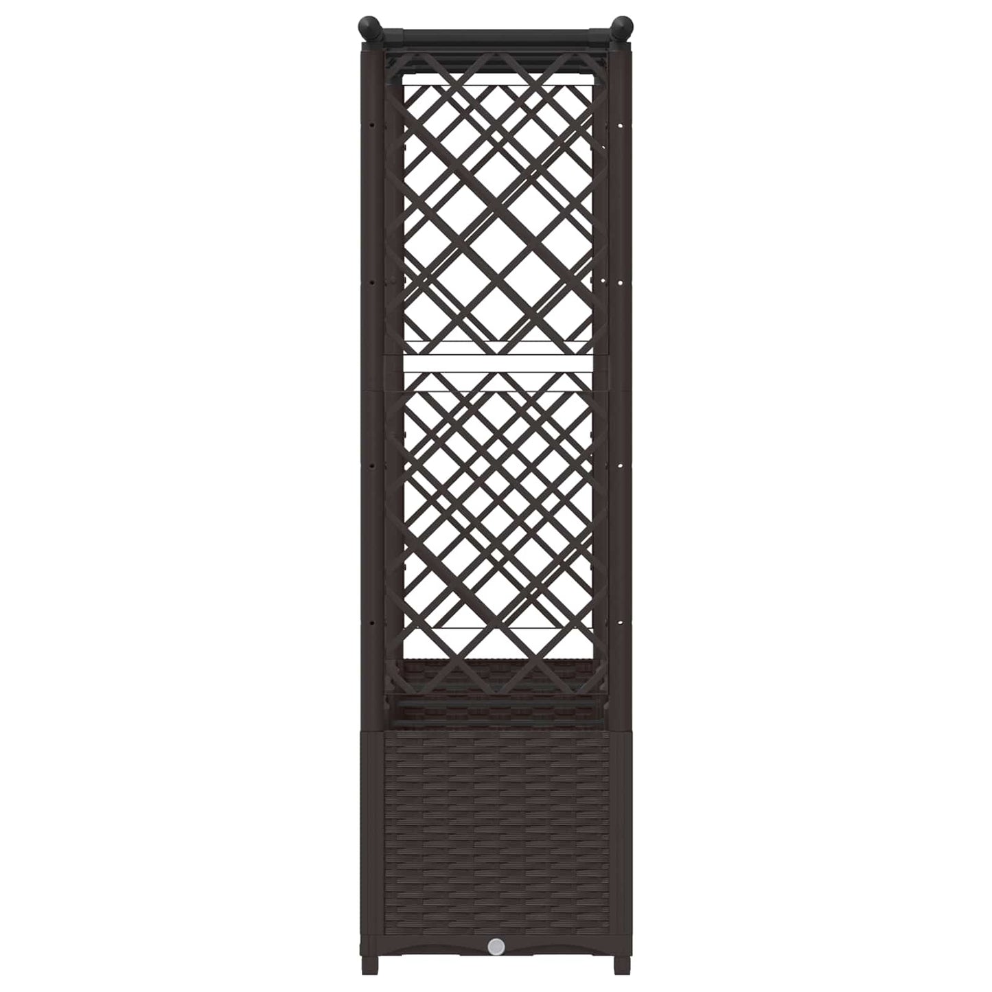 vidaXL Raised Bed with Trellis and Roof Brown 203 x 40 x 136 cm PP