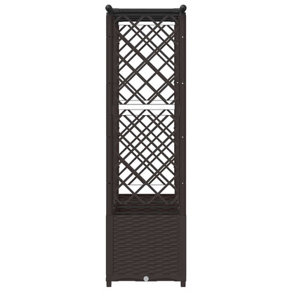 vidaXL Raised Bed with Trellis and Roof Brown 203 x 40 x 136 cm PP