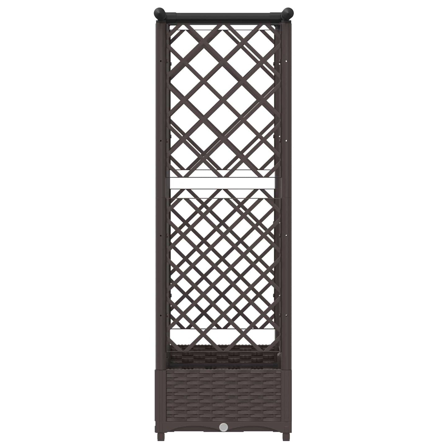 vidaXL Raised Bed with Trellis and Roof Brown 124 x 40 x 123 cm PP