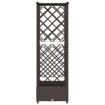 vidaXL Raised Bed with Trellis and Roof Brown 124 x 40 x 123 cm PP
