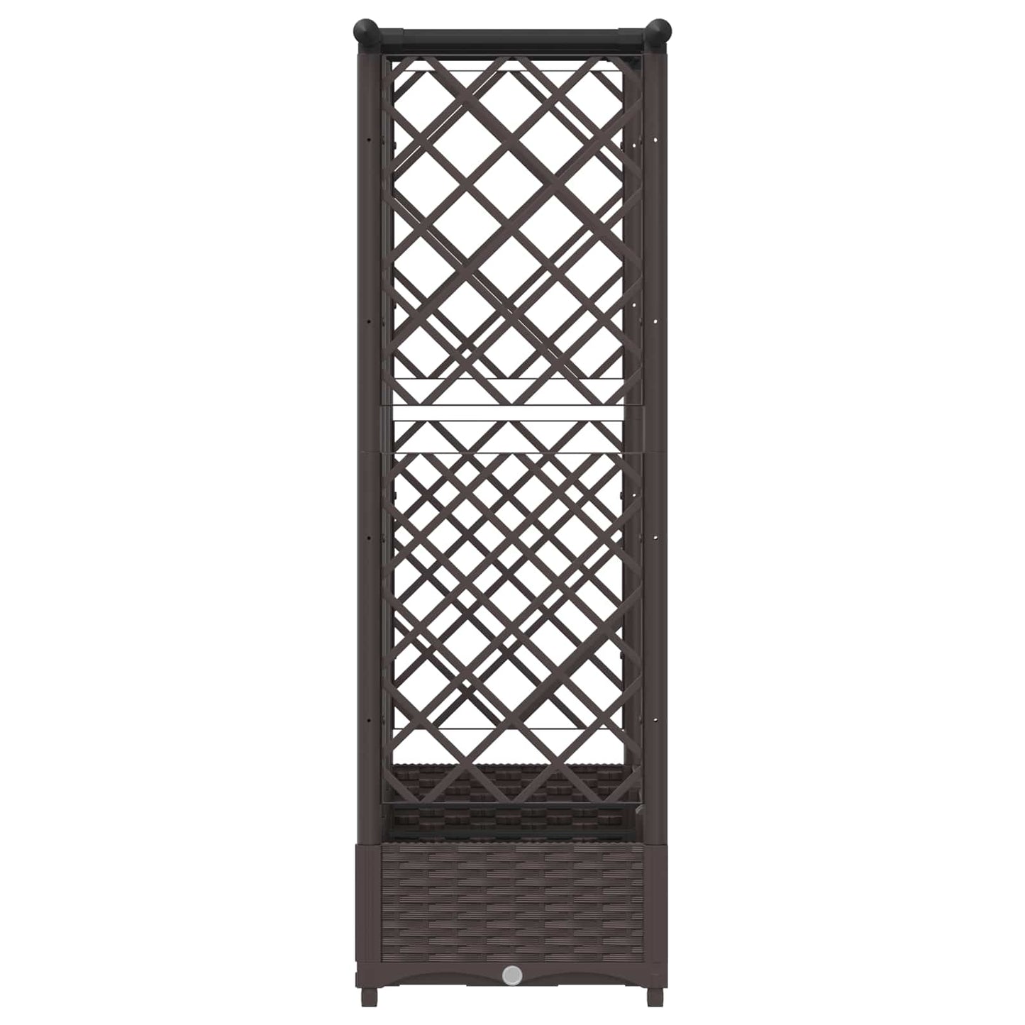 vidaXL Raised Bed with Trellis and Roof Brown 164 x 40 x 123 cm PP