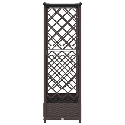 vidaXL Raised Bed with Trellis and Roof Brown 164 x 40 x 123 cm PP
