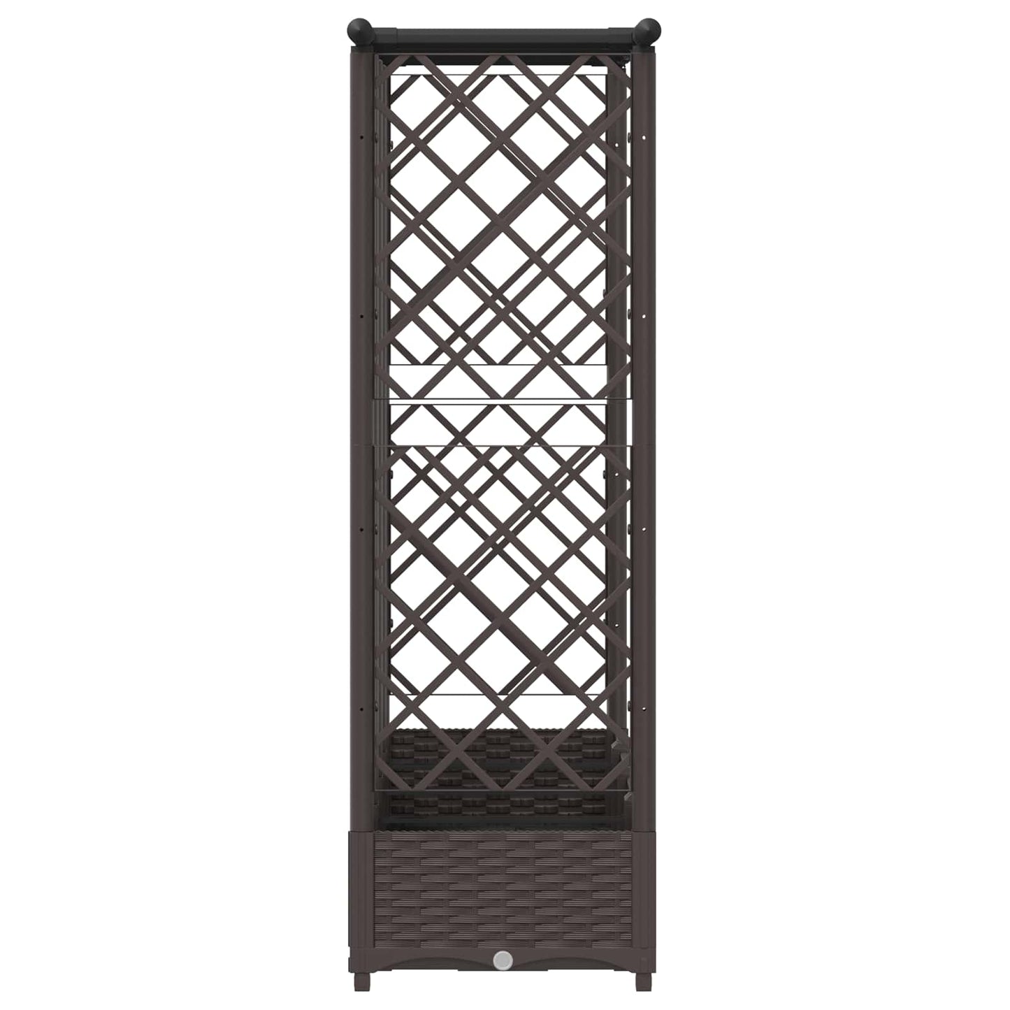 vidaXL Raised Bed with Trellis and Roof Brown 202.5 x 40 x 123 cm PP