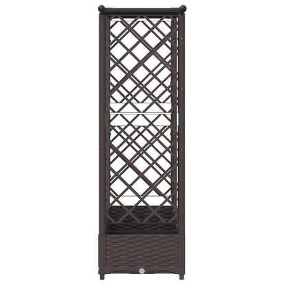 vidaXL Raised Bed with Trellis and Roof Brown 202.5 x 40 x 123 cm PP