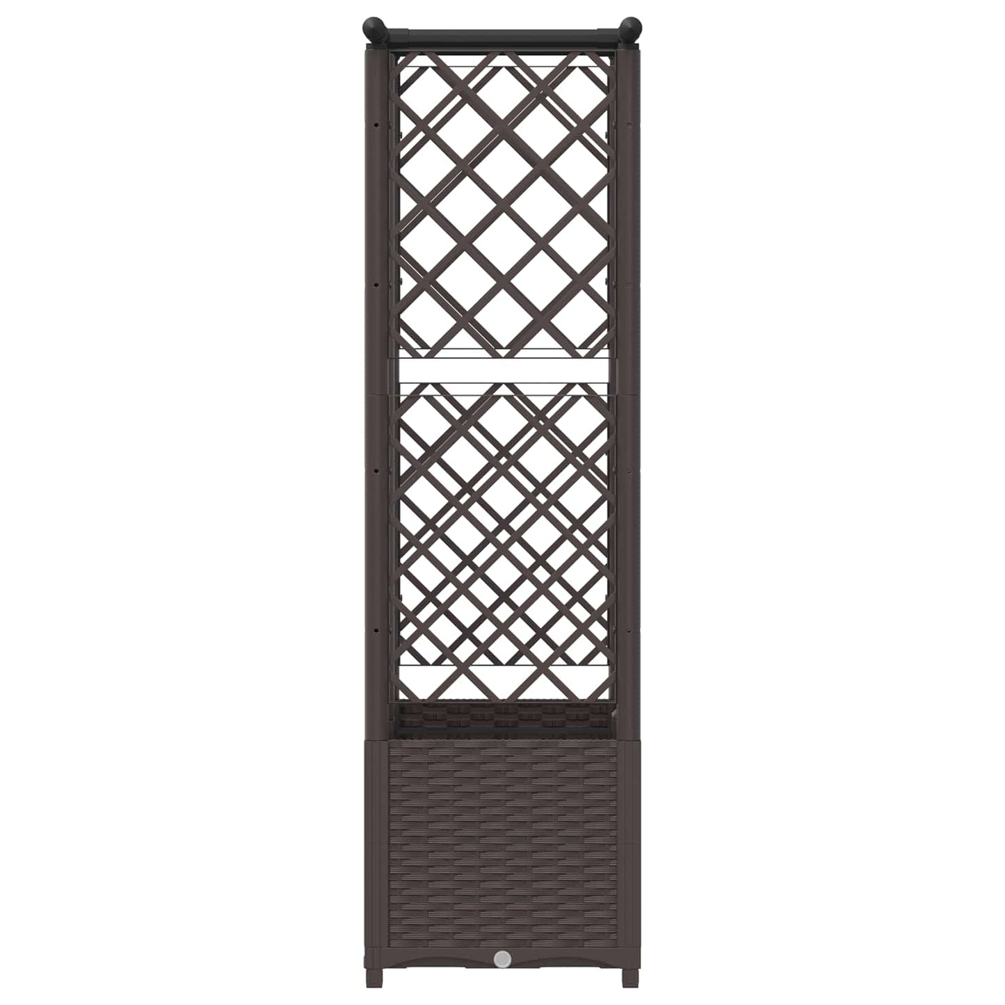 vidaXL Raised Bed with Trellis and Roof Brown 124 x 40 x 138 cm PP