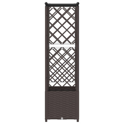 vidaXL Raised Bed with Trellis and Roof Brown 124 x 40 x 138 cm PP