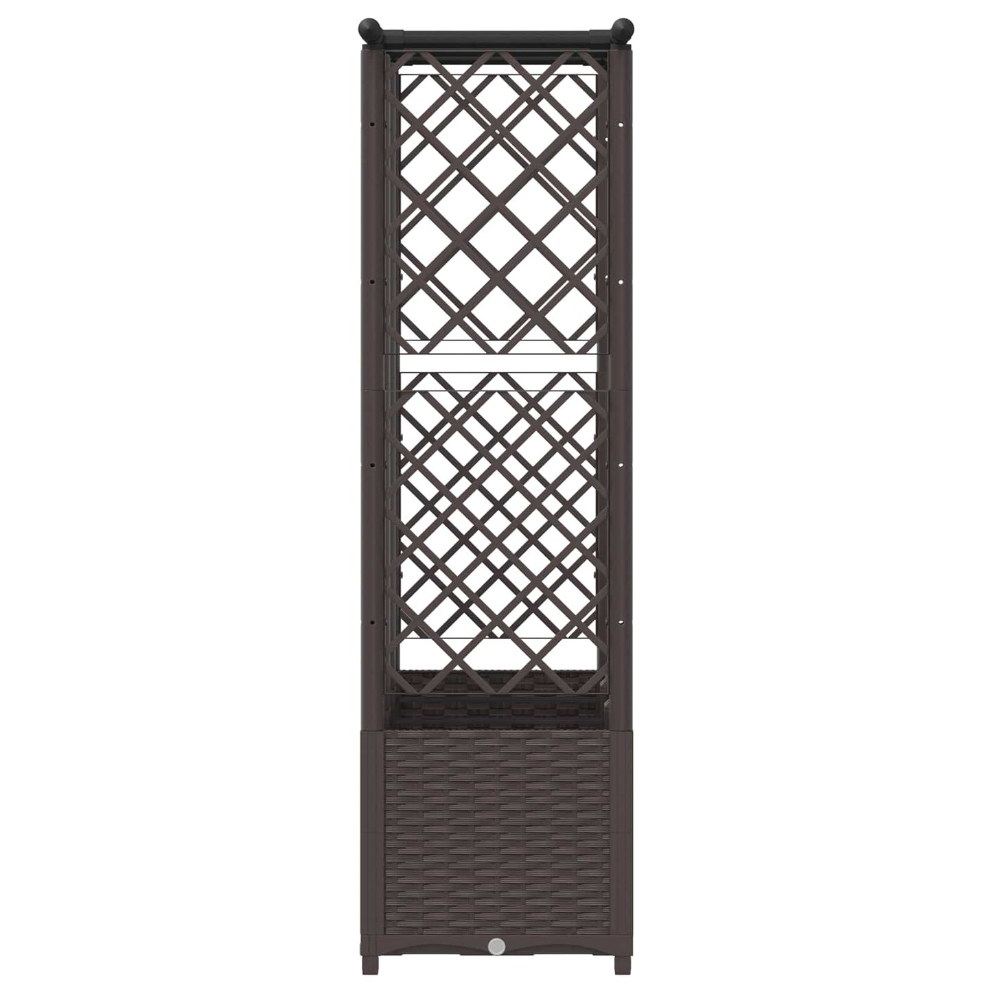 vidaXL Raised Bed with Trellis and Roof Brown 163.5 x 40 x 136 cm PP
