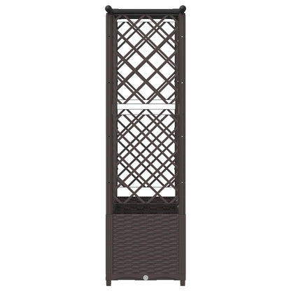 vidaXL Raised Bed with Trellis and Roof Brown 163.5 x 40 x 136 cm PP