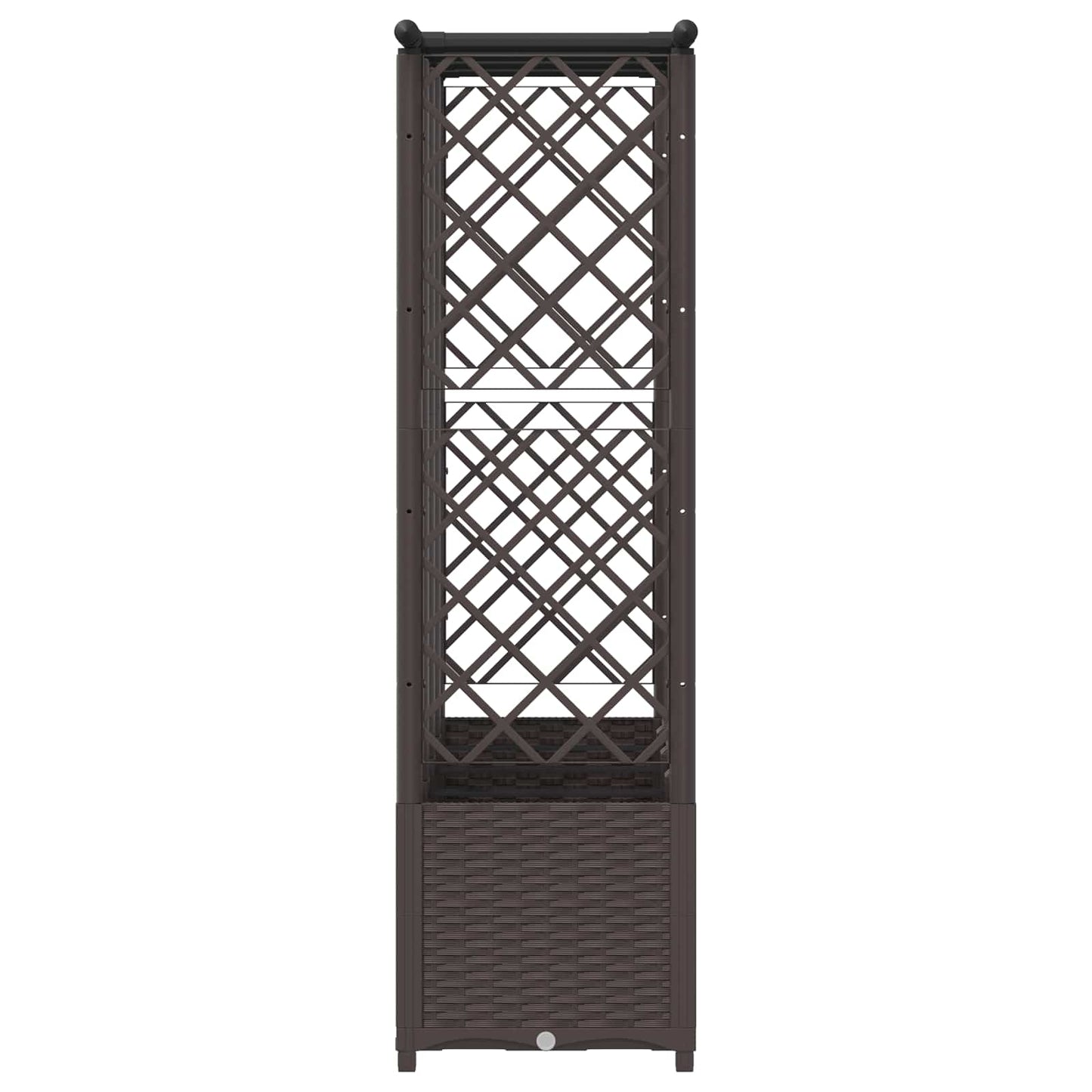 vidaXL Raised Bed with Trellis and Roof Brown 202 x 40 x 138 cm PP