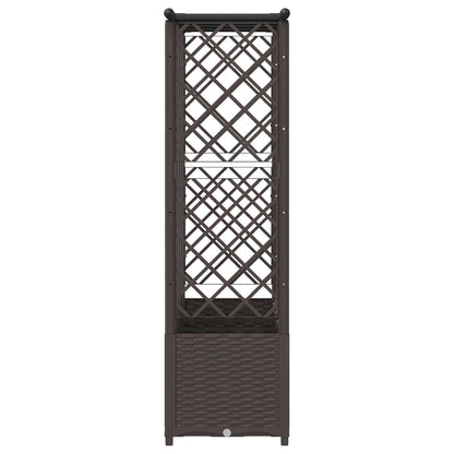 vidaXL Raised Bed with Trellis and Roof Brown 202 x 40 x 138 cm PP