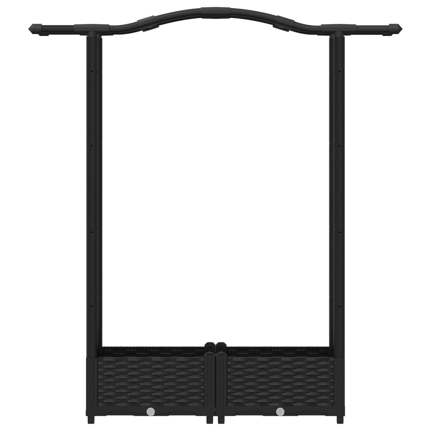 vidaXL Raised Bed with Trellis and Roof Black 124 x 40 x 125 cm PP
