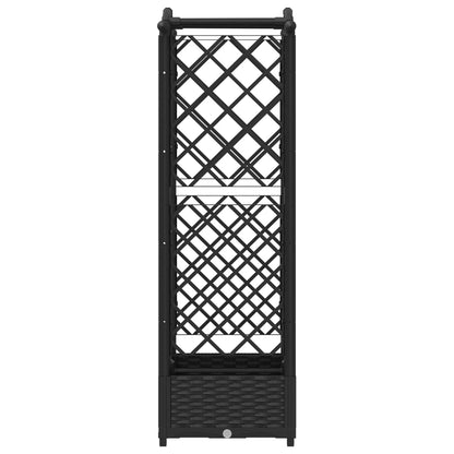 vidaXL Raised Bed with Trellis and Roof Black 124 x 40 x 125 cm PP