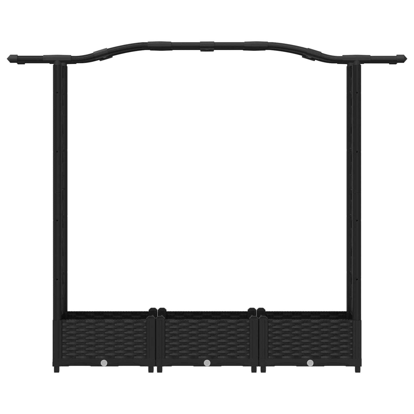 vidaXL Raised Bed with Trellis and Roof Black 169 x 40 x 125 cm PP