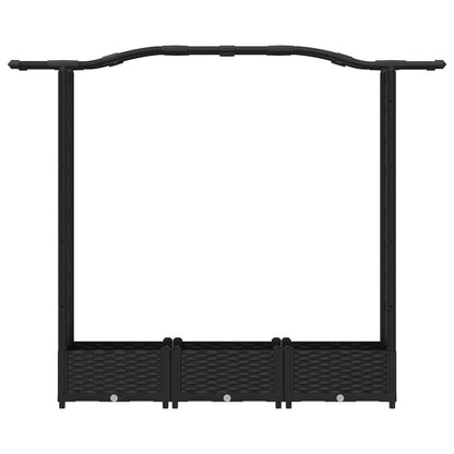 vidaXL Raised Bed with Trellis and Roof Black 169 x 40 x 125 cm PP