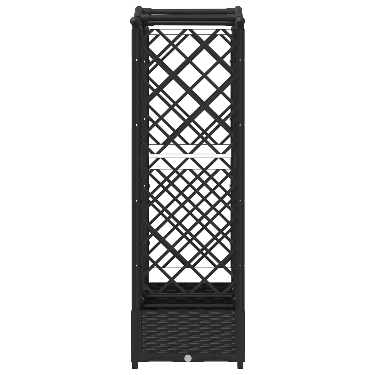 vidaXL Raised Bed with Trellis and Roof Black 169 x 40 x 125 cm PP