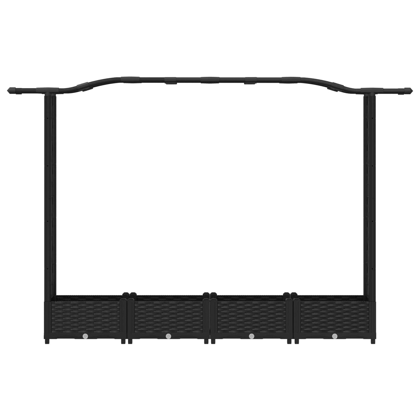 vidaXL Raised Bed with Trellis and Roof Black 207 x 40 x 126 cm PP