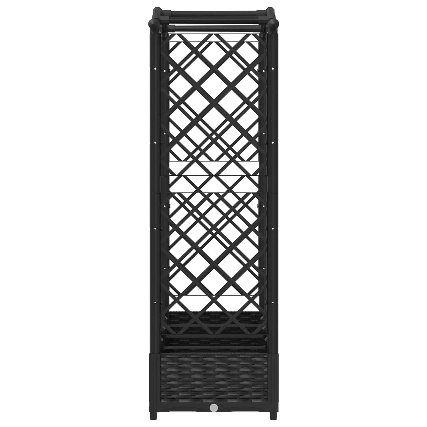 vidaXL Raised Bed with Trellis and Roof Black 207 x 40 x 126 cm PP