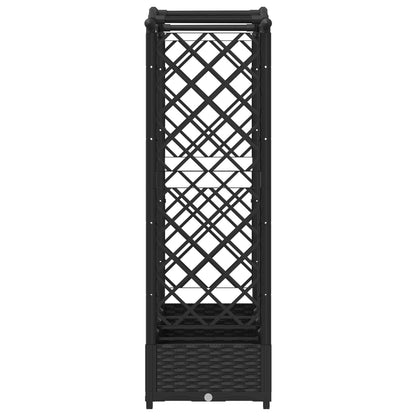 vidaXL Raised Bed with Trellis and Roof Black 207 x 40 x 126 cm PP