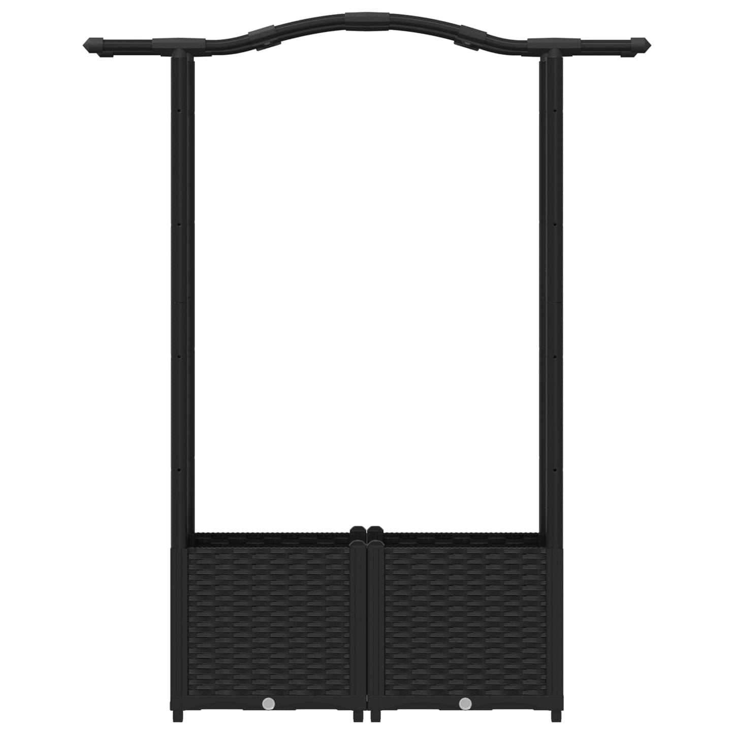 vidaXL Raised Bed with Trellis and Roof Black 125 x 40 x 138 cm PP