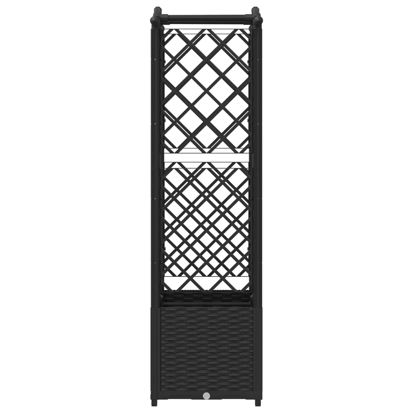 vidaXL Raised Bed with Trellis and Roof Black 125 x 40 x 138 cm PP
