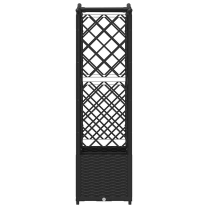 vidaXL Raised Bed with Trellis and Roof Black 125 x 40 x 138 cm PP