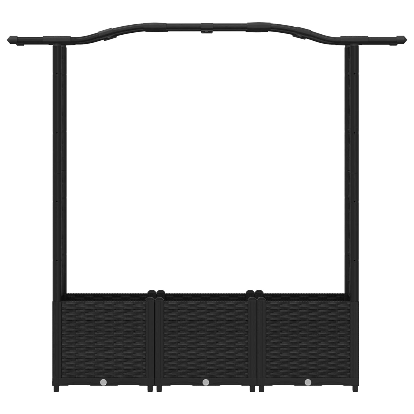 vidaXL Raised Bed with Trellis and Roof Black 164 x 40 x 142 cm PP