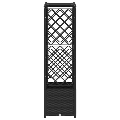 vidaXL Raised Bed with Trellis and Roof Black 164 x 40 x 142 cm PP