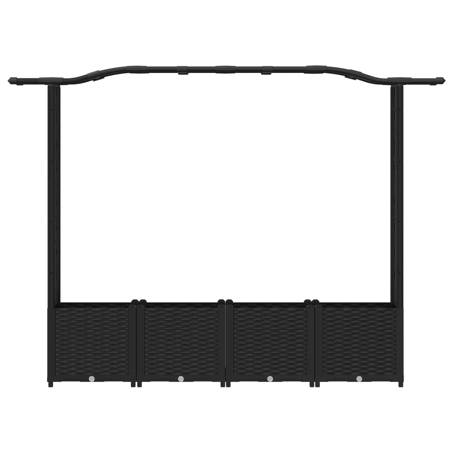 vidaXL Raised Bed with Trellis and Roof Black 204 x 40 x 141 cm PP