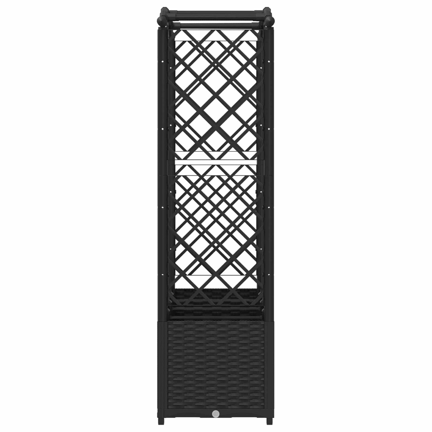 vidaXL Raised Bed with Trellis and Roof Black 204 x 40 x 141 cm PP