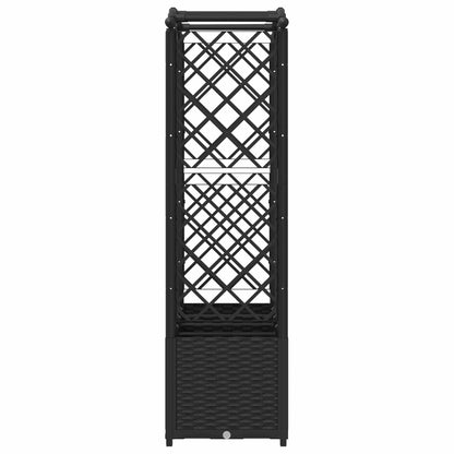 vidaXL Raised Bed with Trellis and Roof Black 204 x 40 x 141 cm PP