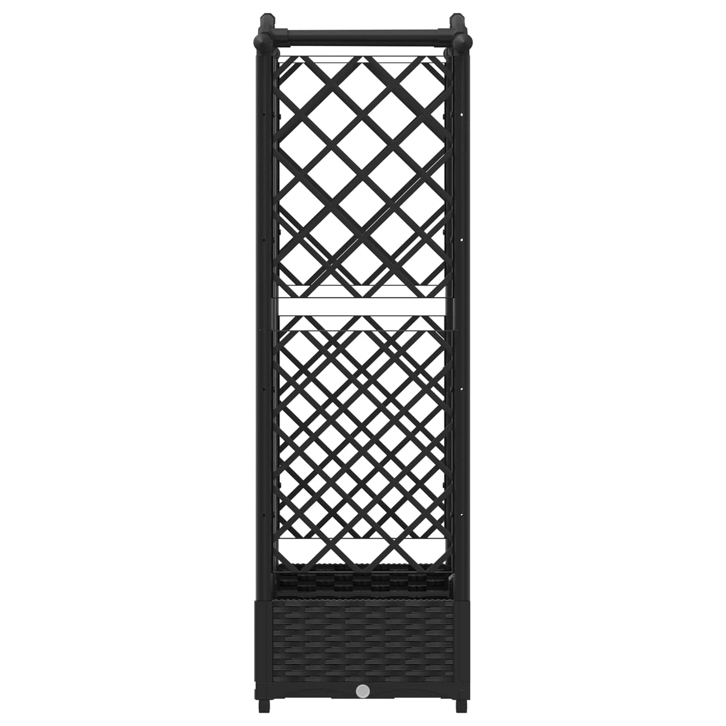 vidaXL Raised Bed with Trellis and Roof Black 124 x 40 x 126 cm PP