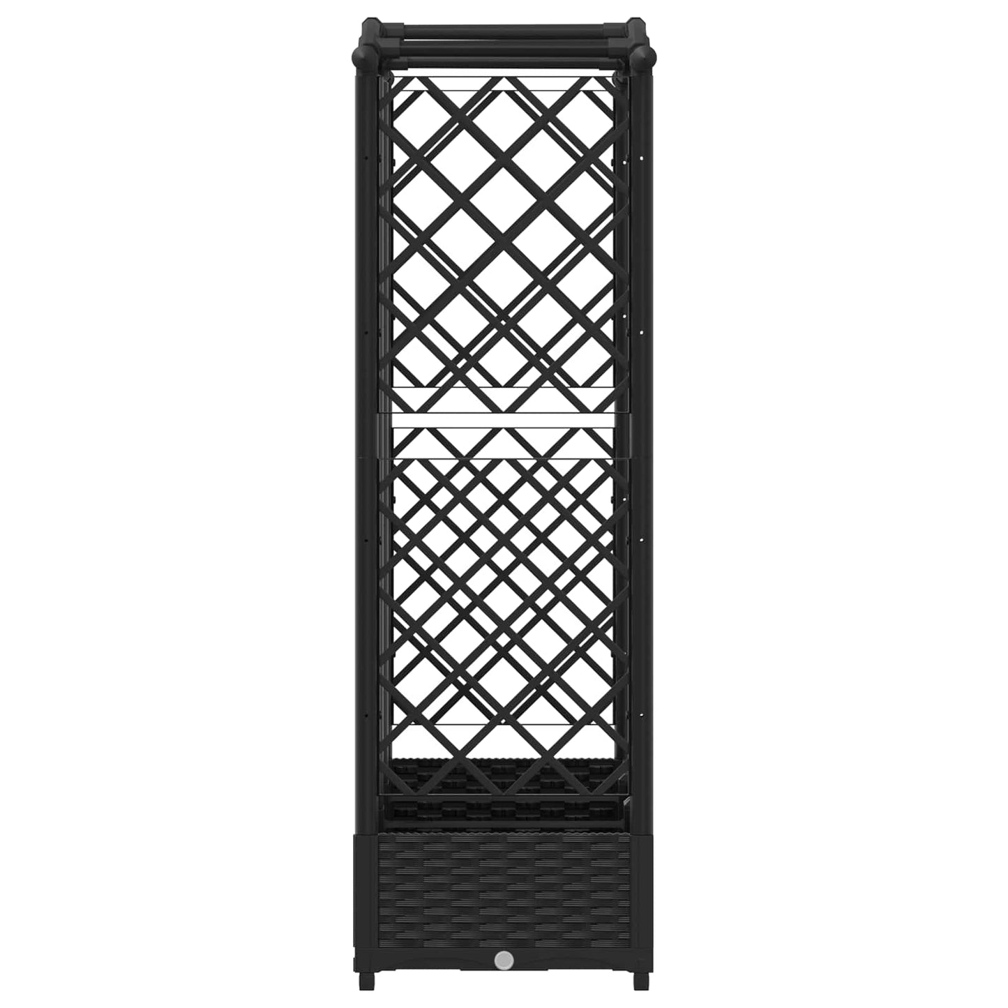 vidaXL Raised Bed with Trellis and Roof Black 163 x 40 x 123 cm PP