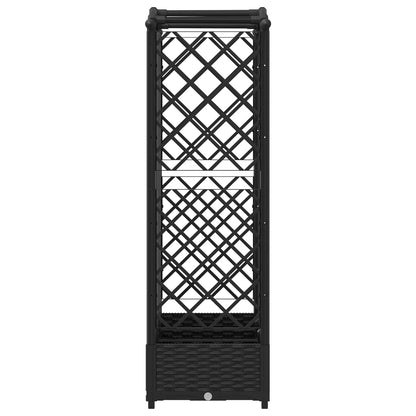 vidaXL Raised Bed with Trellis and Roof Black 163 x 40 x 123 cm PP