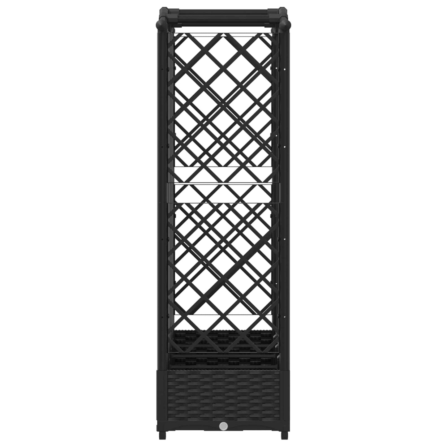vidaXL Raised Bed with Trellis and Roof Black 203.5 x 40 x 123 cm PP